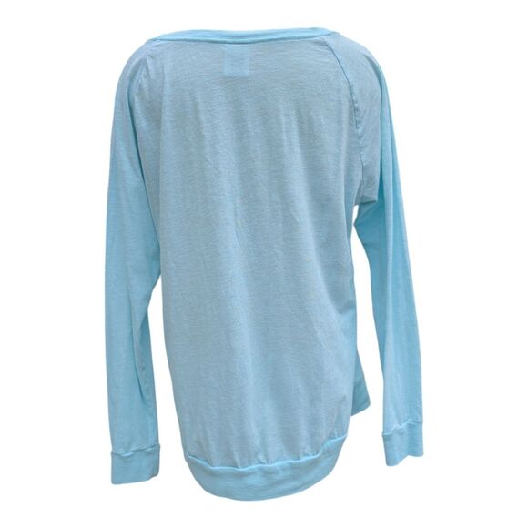 Victoria Secret PINK Long Sleeve Shirt Light Blue Size Medium Casual Basic - Picture 3 of 7